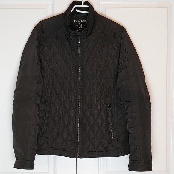 Marc Ecko Cut & Sew Men's Sz Medium Black Bomber Jacket Fall and Winter Quilted - Picture 2 of 10